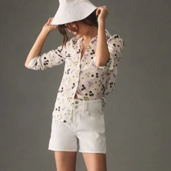 Anthropologie Maeve Embroidered Floral 
Button-down  Blouse - XL - NWT - Picture 3 of 16